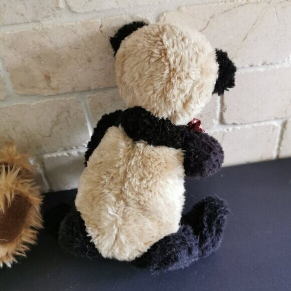 2 Retro Teddy Bears, Gregory Russ Bear and Jointed Ganz Panda Plush - Picture 6 of 6